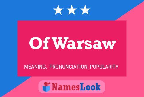 ملصق اسم Of Warsaw