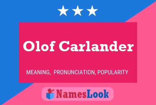 ملصق اسم Olof Carlander