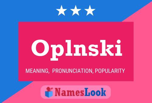 ملصق اسم Oplnski