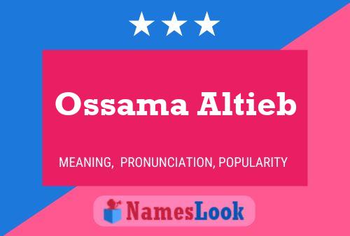 ملصق اسم Ossama Altieb