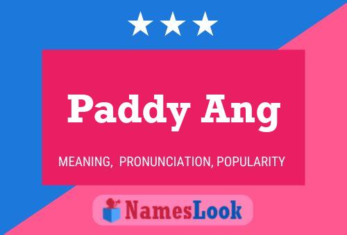 ملصق اسم Paddy Ang