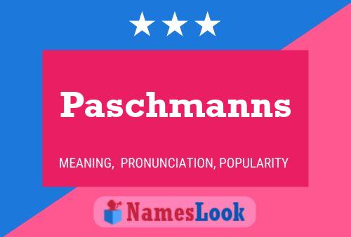 ملصق اسم Paschmanns