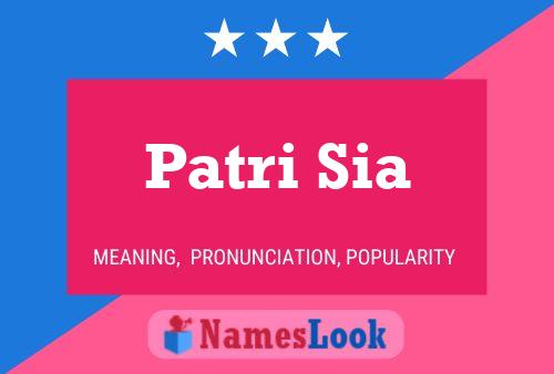 ملصق اسم Patri Sia