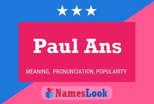 ملصق اسم Paul Ans