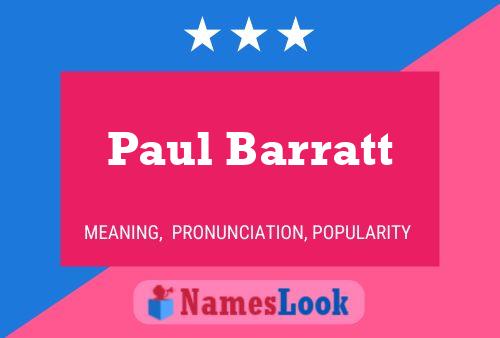 ملصق اسم Paul Barratt