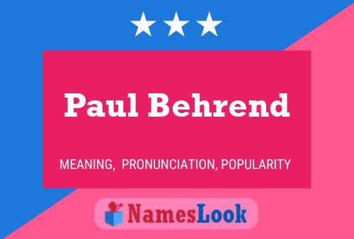 ملصق اسم Paul Behrend