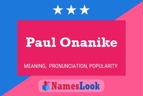 ملصق اسم Paul Onanike