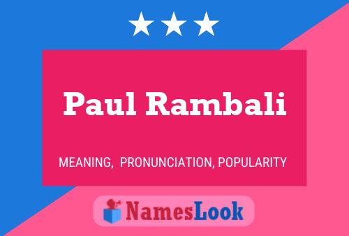 ملصق اسم Paul Rambali