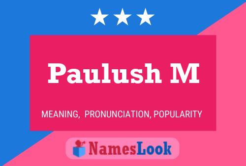 ملصق اسم Paulush M