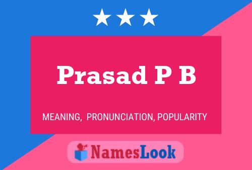 ملصق اسم Prasad P B