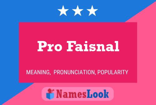 ملصق اسم Pro Faisnal