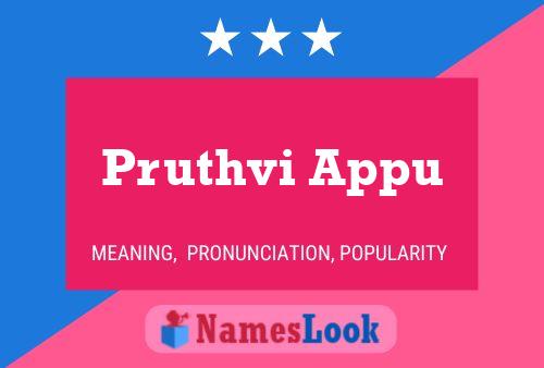 ملصق اسم Pruthvi Appu