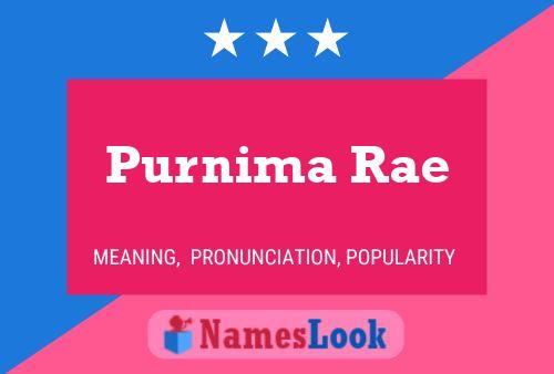 ملصق اسم Purnima Rae