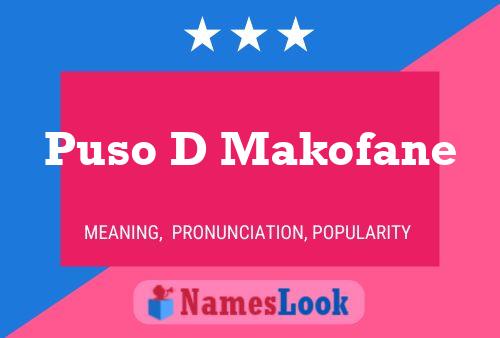 ملصق اسم Puso D Makofane