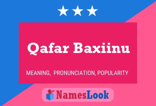 ملصق اسم Qafar Baxiinu