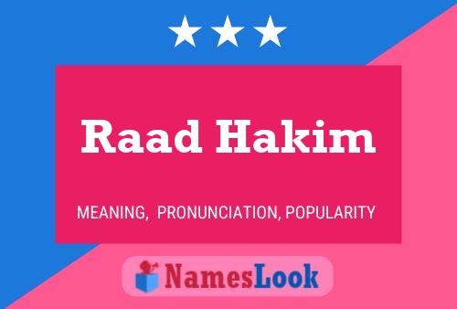 ملصق اسم Raad Hakim