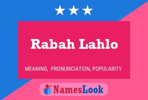 ملصق اسم Rabah Lahlo