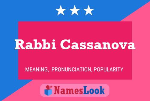 ملصق اسم Rabbi Cassanova