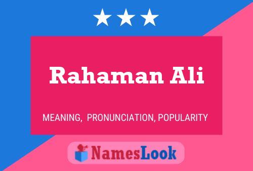 ملصق اسم Rahaman Ali