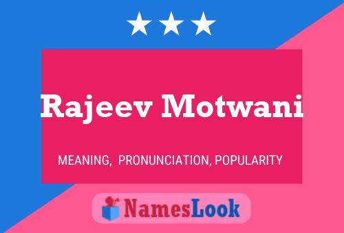 ملصق اسم Rajeev Motwani