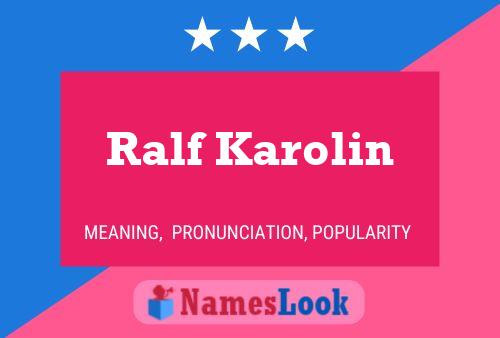 ملصق اسم Ralf Karolin