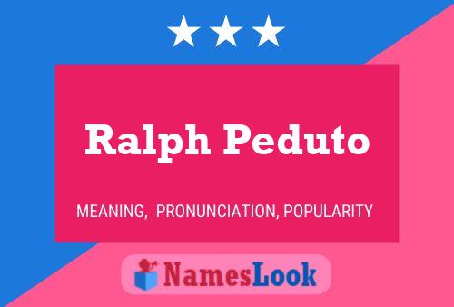 ملصق اسم Ralph Peduto