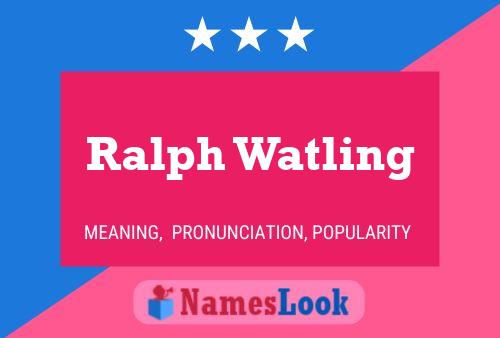 ملصق اسم Ralph Watling