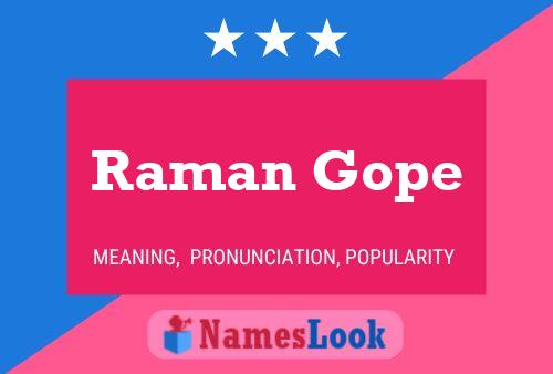 ملصق اسم Raman Gope