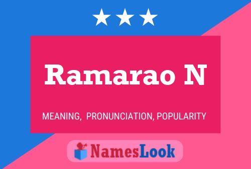 ملصق اسم Ramarao N