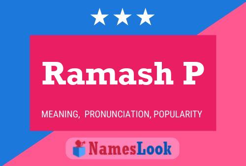 ملصق اسم Ramash P