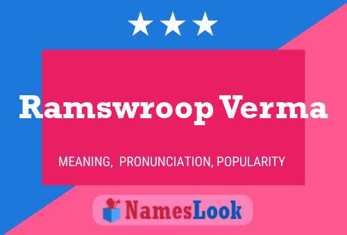 ملصق اسم Ramswroop Verma