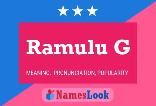 ملصق اسم Ramulu G