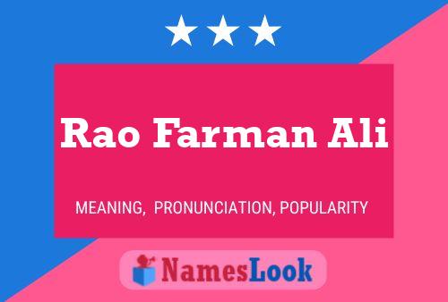 ملصق اسم Rao Farman Ali