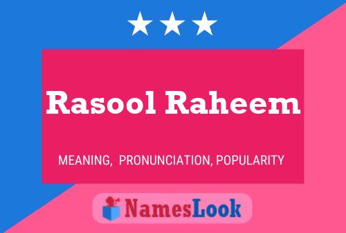 ملصق اسم Rasool Raheem