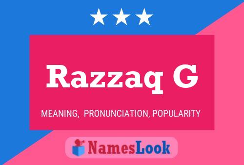 ملصق اسم Razzaq G