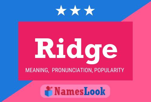 ملصق اسم Ridge