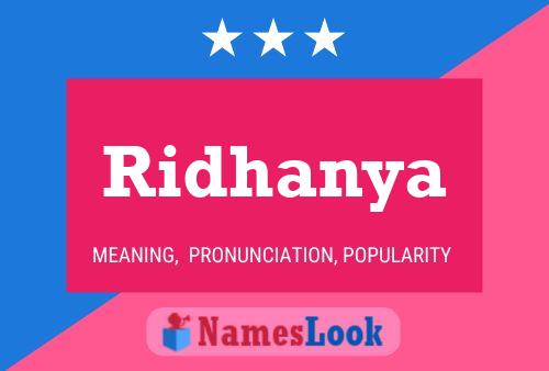 ملصق اسم Ridhanya