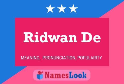 ملصق اسم Ridwan De