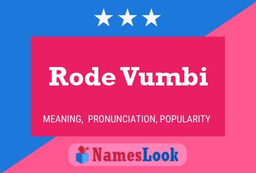 ملصق اسم Rode Vumbi