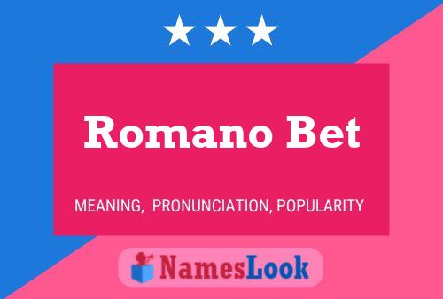 ملصق اسم Romano Bet