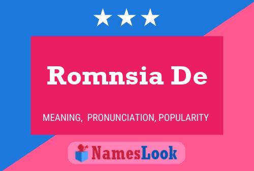 ملصق اسم Romnsia De