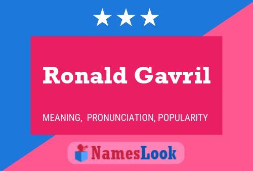 ملصق اسم Ronald Gavril