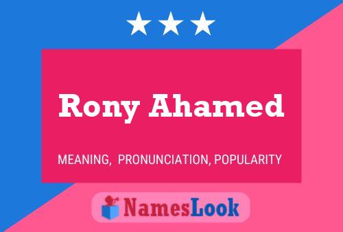 ملصق اسم Rony Ahamed