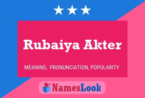 ملصق اسم Rubaiya Akter