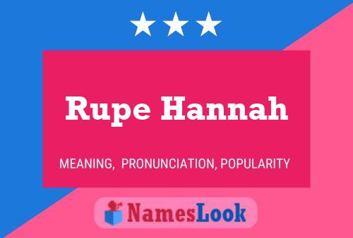 ملصق اسم Rupe Hannah