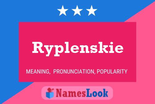 ملصق اسم Ryplenskie