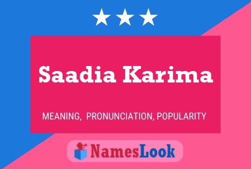 ملصق اسم Saadia Karima