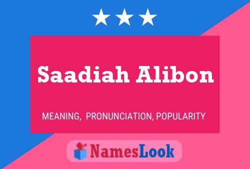 ملصق اسم Saadiah Alibon