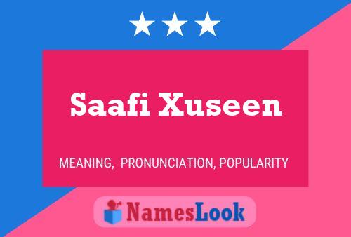 ملصق اسم Saafi Xuseen