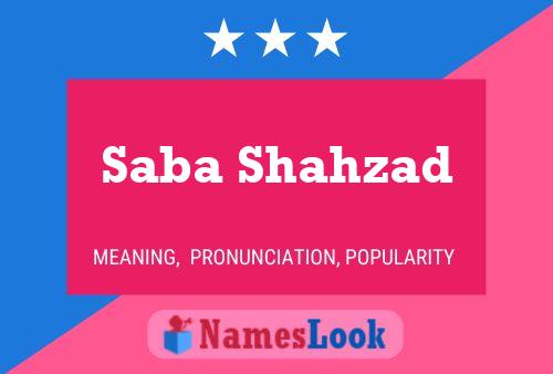 ملصق اسم Saba Shahzad